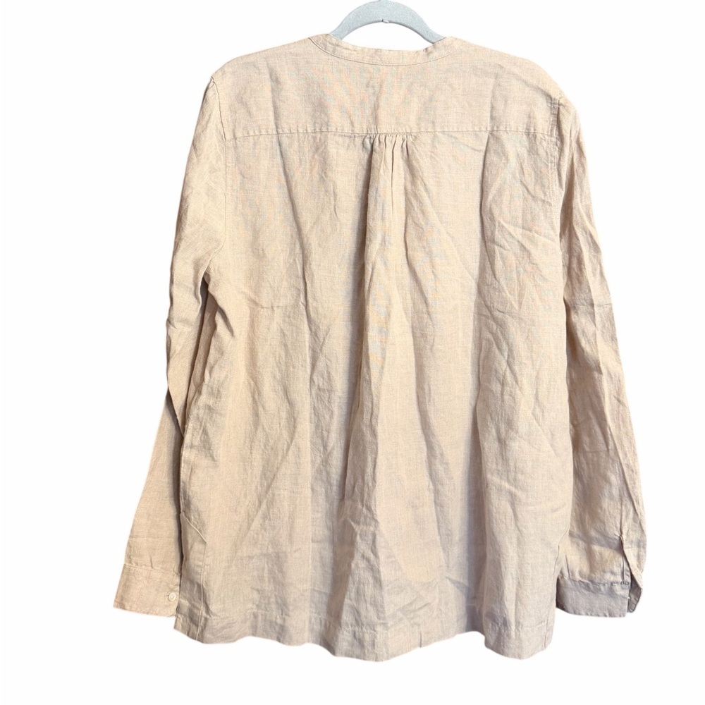 J. Crew | Baird McNutt Irish Linen Top Long Sleeve Blouse Size 14T - Picture 3 of 11